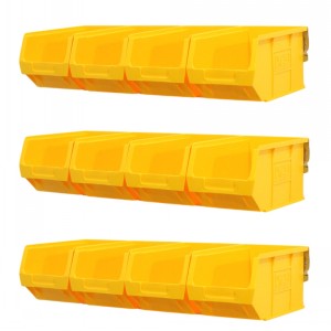 Parts Bins & Wall Rail Set 12 x Size 3